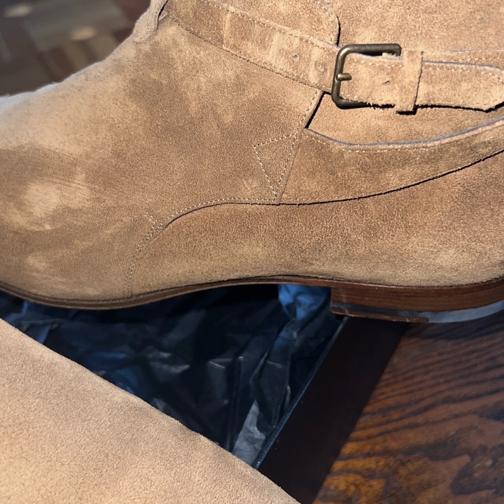 🆕️ Auth SAINT LAURENT Paris JODHPUR London 20 Crop Ankle Boot Suede Sz 14 EU 48 - Picture 3 of 10